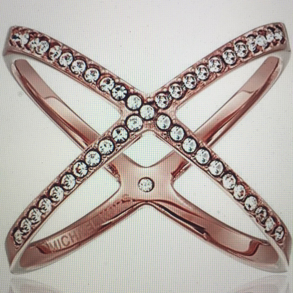 MICHAEL KORS - Pave X ROSE GOLD RING (NEW) - Picture 4 of 5